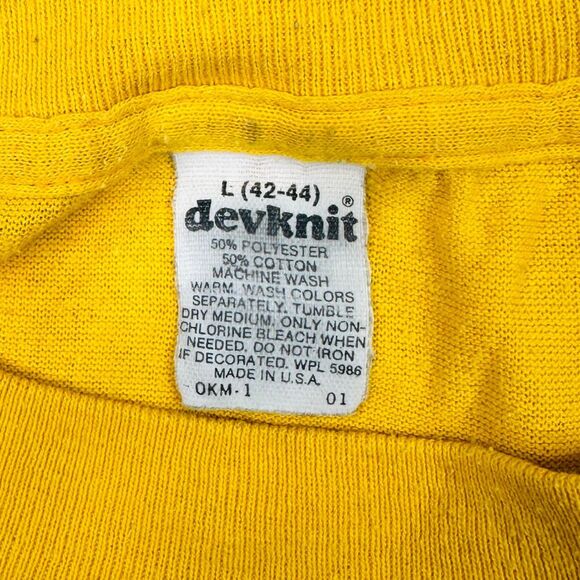 Vintage DevKnit Go Teamsters! Single Stitch Crew Neck Tee - Size Large - Picture 5 of 5
